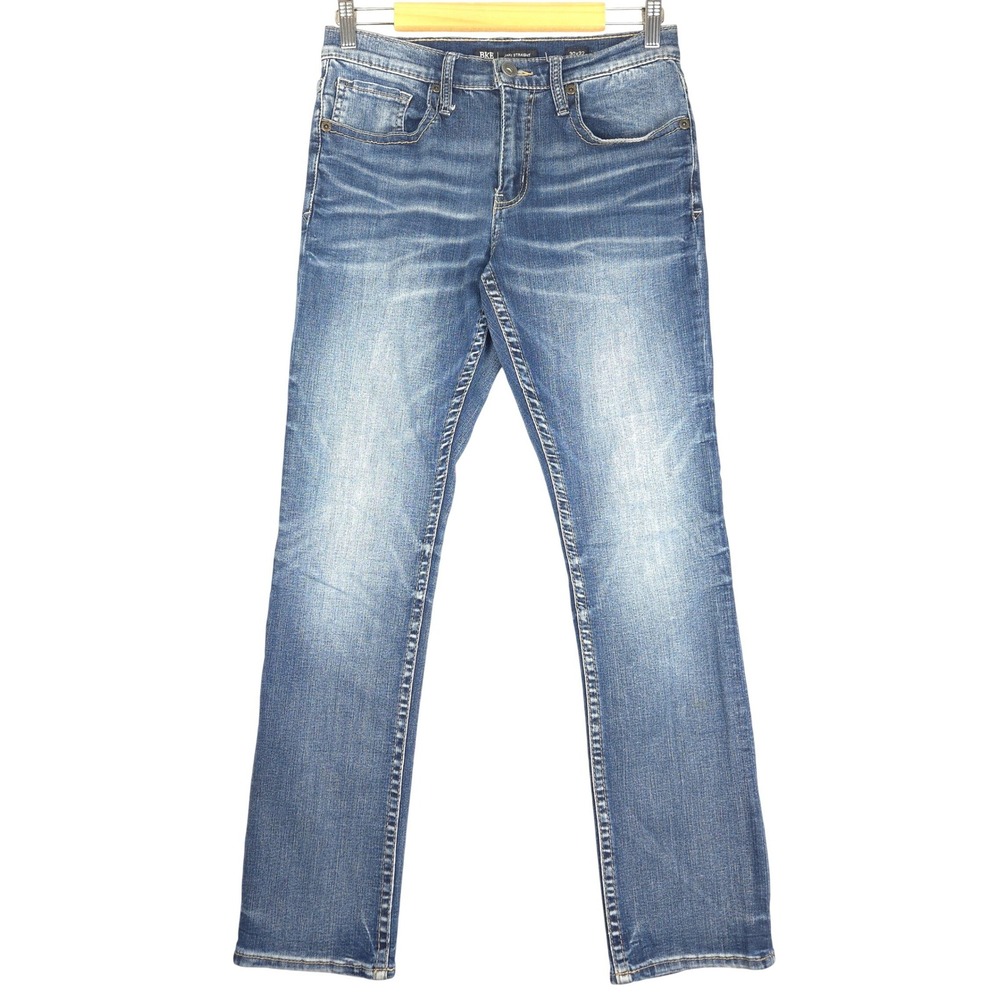 BKE Jake Straight Leg Mens Jeans Medium Wash Stretch 30x32 (Fits 30x31)